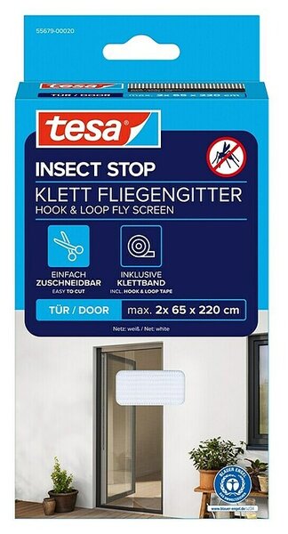 Tesa Insect Stop Vrata za zaščito pred insekti INSECT STOP (Š x V: 65 x 220 cm, Bela, Montaža mreže proti mrčesu: Pritrditev z ježkom)
