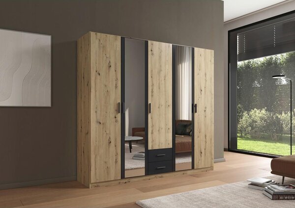 Modern Living Omara Za Oblačila Despina, Barva Hrasta, Temno Siva