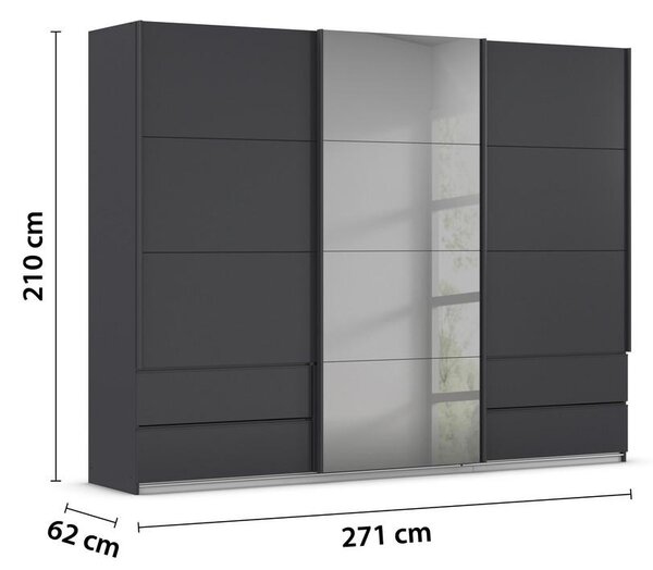 Premium Living Omara Z Drsnimi Vrati Elara, Temno Siva