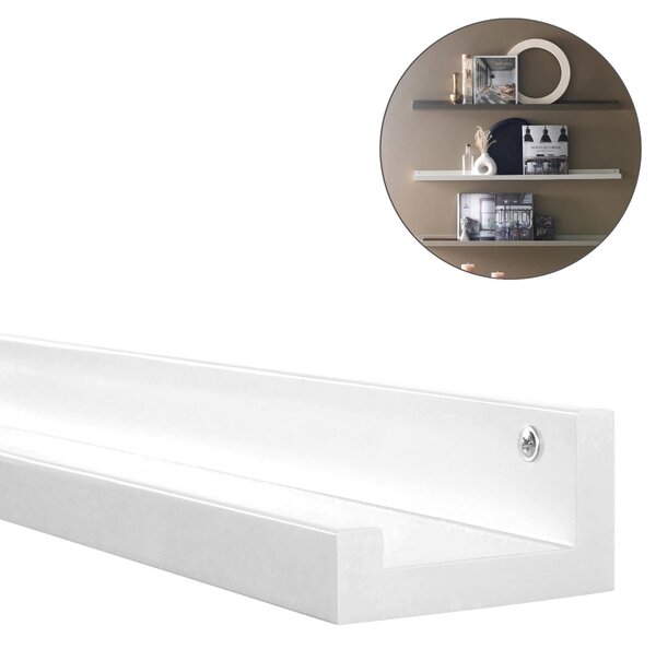 Stenska polica za slike FOTOPLANK 120 cm, bela