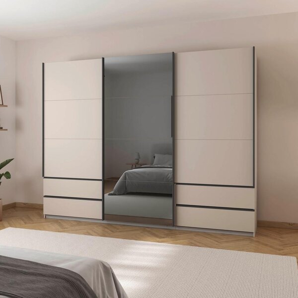 Premium Living Omara Z Drsnimi Vrati Elara, Barva Šampanjca