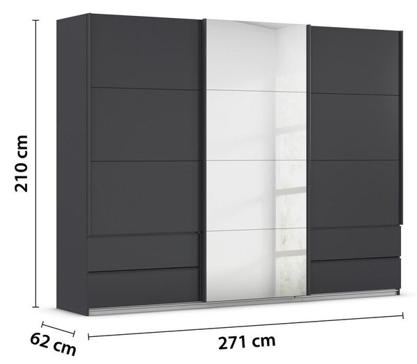 Premium Living Omara Z Drsnimi Vrati Elara, Temno Siva