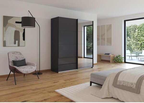 Premium Living Omara Z Drsnimi Vrati Elara, Temno Siva