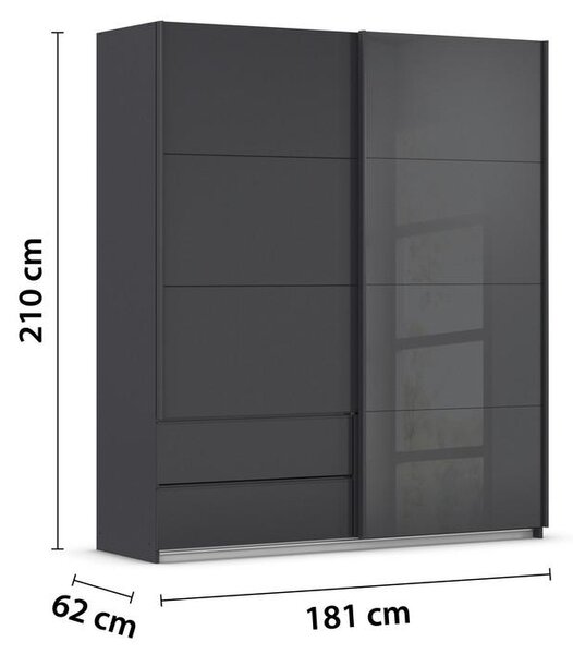 Premium Living Omara Z Drsnimi Vrati Elara, Temno Siva