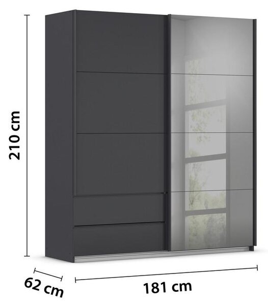 Premium Living Omara Z Drsnimi Vrati Elara, Temno Siva