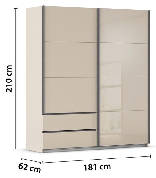 Premium Living Omara Z Drsnimi Vrati Elara, Barva Šampanjca