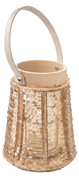 Lanterna s bleščicami CONE GLAM 22 cm, naravna