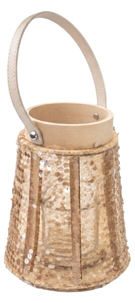 Lanterna z bleščicami CONE GLAM 26 cm, naravna
