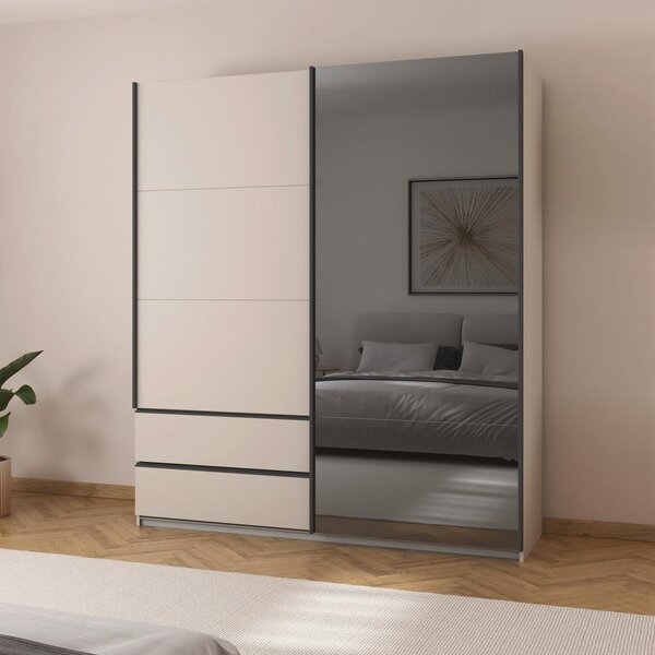 Premium Living Omara Z Drsnimi Vrati Elara, Barva Šampanjca