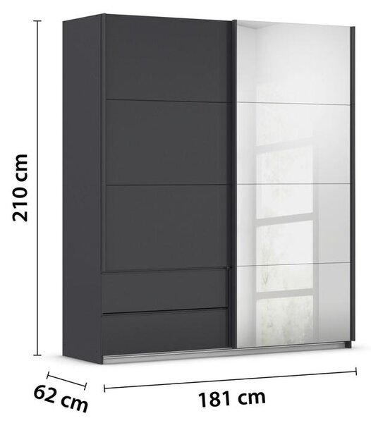 Premium Living Omara Z Drsnimi Vrati Elara, Temno Siva