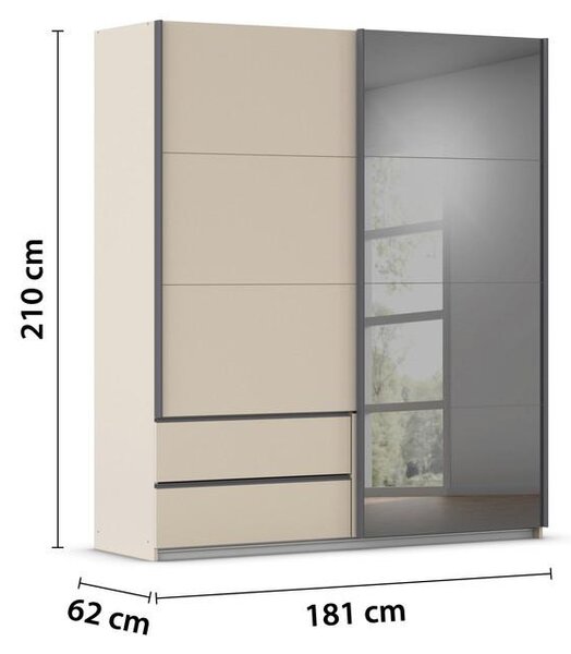 Premium Living Omara Z Drsnimi Vrati Elara, Barva Šampanjca