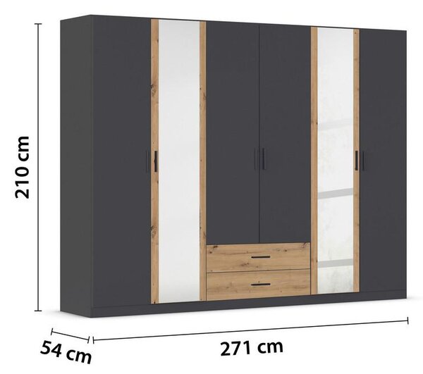 Modern Living Omara Za Oblačila Despina, Temno Siva, Barva Hrasta