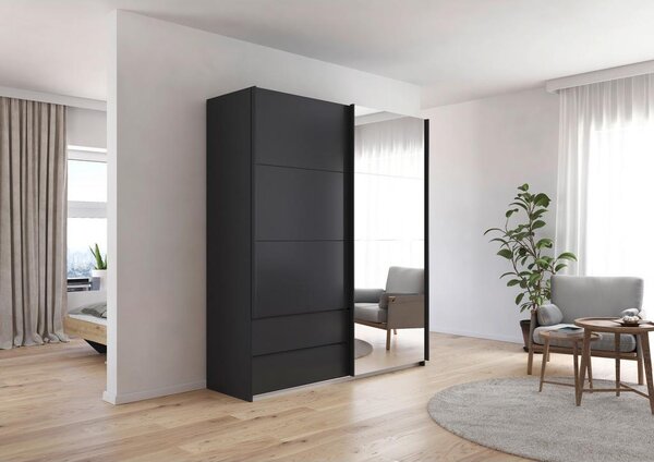Premium Living Omara Z Drsnimi Vrati Elara, Temno Siva