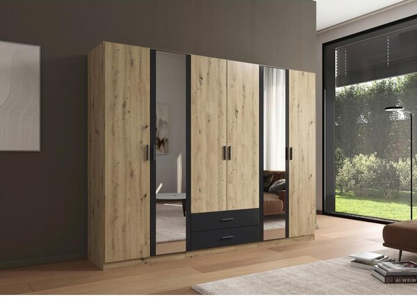 Modern Living Omara Za Oblačila Despina, Barva Hrasta, Temno Siva