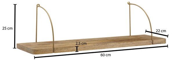 STENSKI REGAL 60/25/22 cm rjava