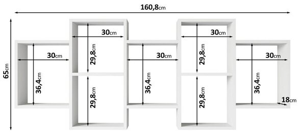 STENSKI REGAL 160,8/65/18 cm črna