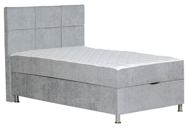 POSTELJA Z VZMETNICO 90 cm x 200 cm , les, tekstil, leseni material svetlo siva