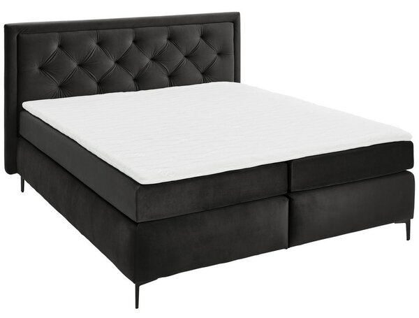 BOXSPRING POSTELJA 160 cm x 200 cm , tekstil temno siva