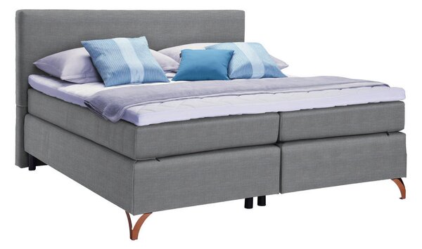 POSTELJA BOXSPRING 140 cm x 200 cm , tekstil siva