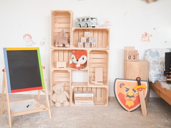 ATMOWOOD Leseni zaboji knjižna omara 62 x 102 x 20 cm