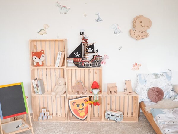 ATMOWOOD Leseni zaboji knjižna omara 150 x 120 x 20 cm