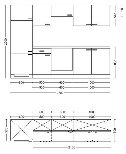 FlexWell Kuhinjski Blok Brez Aparatov Samoa 955