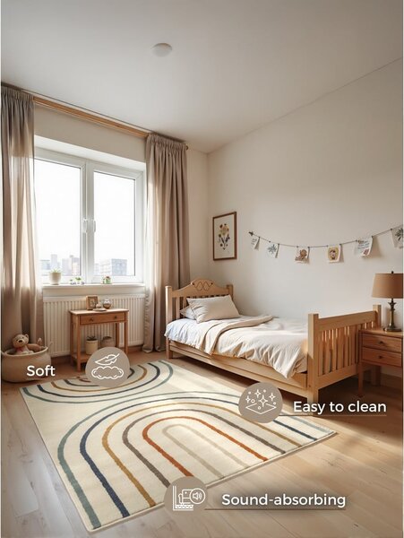 Kremno bela otroška preproga 120x170 cm Double Rainbow – Hanse Home