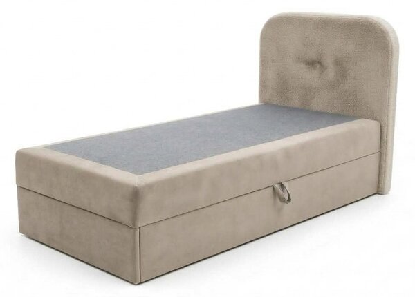 Oblazinjena postelja boxspring FORENA 90x200 cm bež Vzmetnica: Vzmetnica Bonell
