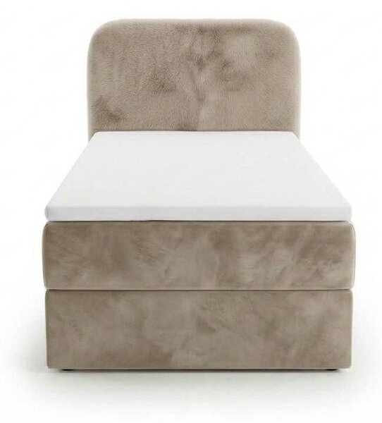 Oblazinjena postelja boxspring FORENA 90x200 cm bež Vzmetnica: Vzmetnica Bonell