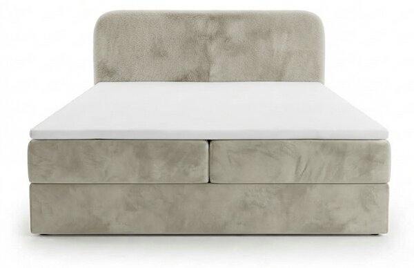 Oblazinjena postelja boxspring FORENA 140x200 cm kremna Vzmetnica: Vzmetnica Bonell
