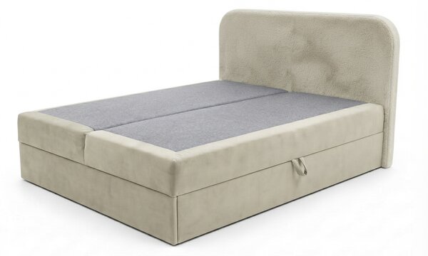 Oblazinjena postelja boxspring FORENA 140x200 cm kremna Vzmetnica: Vzmetnica Bonell