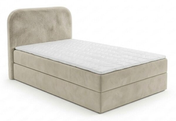 Oblazinjena postelja boxspring FORENA 90x200 cm kremna Vzmetnica: Vzmetnica Bonell