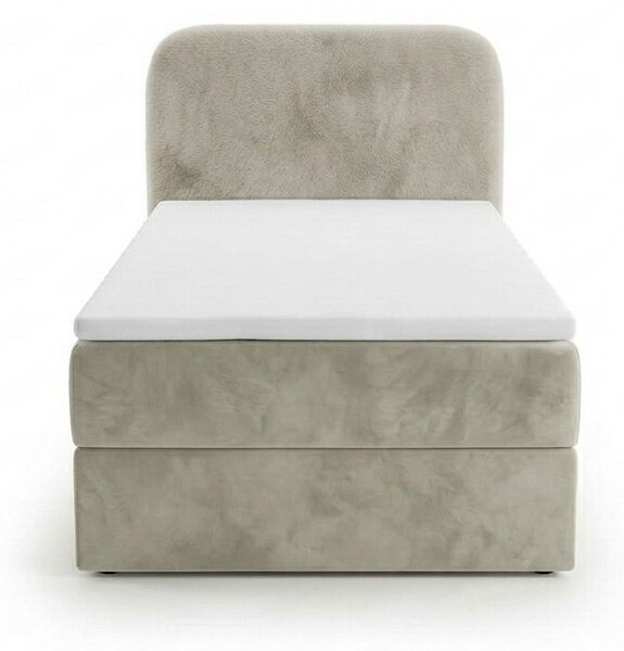 Oblazinjena postelja boxspring FORENA 90x200 cm kremna Vzmetnica: Vzmetnica Bonell