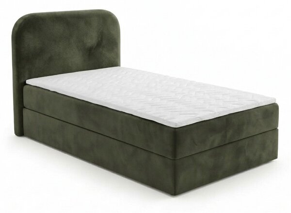 Obložena postelja boxspring FORENA 90x200 cm temno zelena Vzmetnica: Vzmetnica Bonell