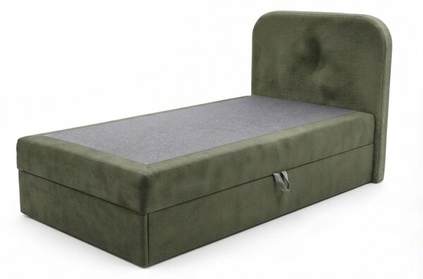 Obložena postelja boxspring FORENA 90x200 cm temno zelena Vzmetnica: Vzmetnica Bonell
