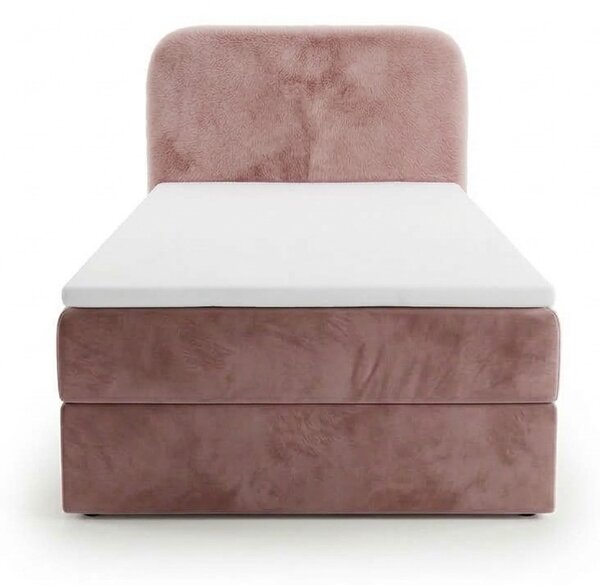 Oblazinjena postelja boxspring FORENA 90x200 cm starinsko roza Vzmetnica: Vzmetnica Bonell