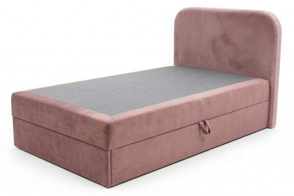 Oblazinjena postelja boxspring FORENA 90x200 cm starinsko roza Vzmetnica: Vzmetnica Bonell