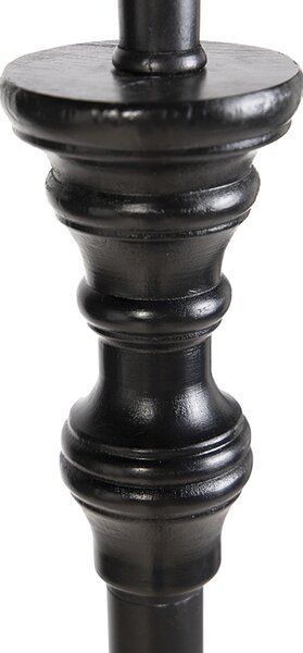 Stoječa svetilka s platnenim odtenkom črna z zlatom 45 cm - Classico
