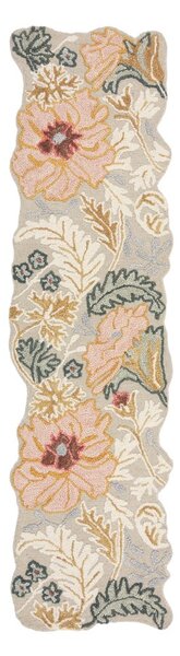 Svetlo rožnat ročno tkan volnen tekač 60x230 cm Daphne Shaped Floral – Flair Rugs