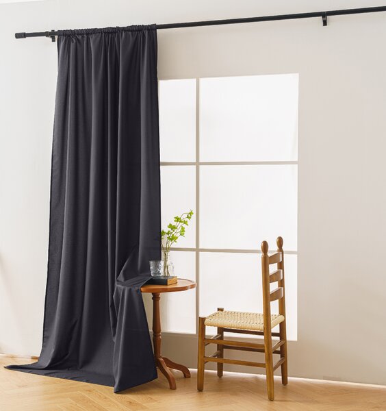 Zavesa OXFORD LIGHT 140x250 cm, temno siva Za obesiti: Trak za nabiranje
