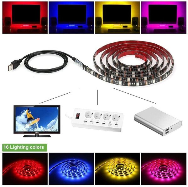 TV 5050 LED trak RGB 2m USB IP65 - televizijska osvetlitev