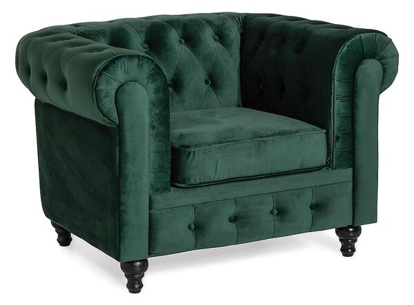 Chesterfield fotelj Manor House B105, Zelena, 112x85x75cm, Noge: Les