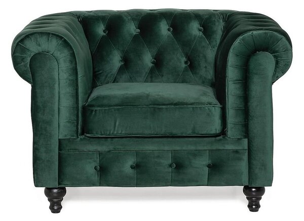 Chesterfield fotelj Manor House B105, Zelena, 112x85x75cm, Noge: Les