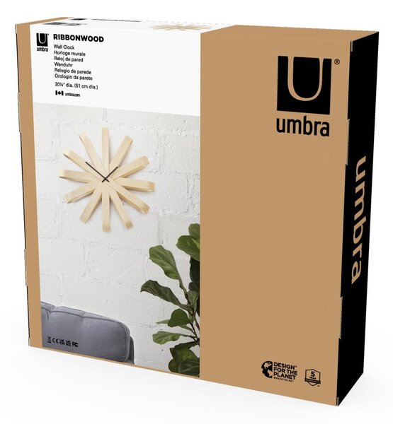 Stenska ura ø 51 cm Ribbonwood – Umbra