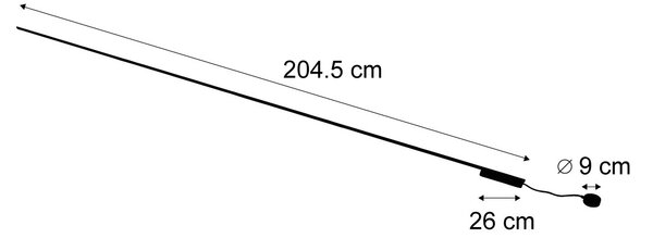 Modern railsysteem zwart 1-fase 400 cm - Magnetic