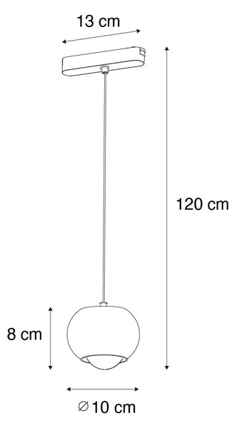 Moderna črna viseča svetilka za enofazni tirni sistem, vključno z LED - Magnetic Lance