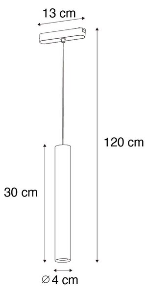 Moderna črna viseča svetilka za enofazni tirni sistem 4,5 W 3000 K - Magnetic Cassie