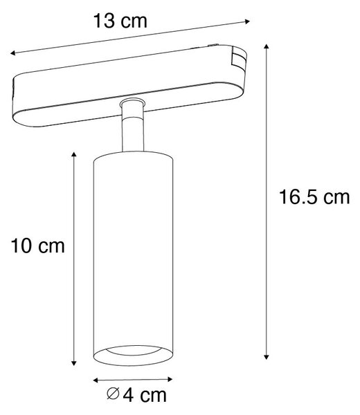 Moderni črni reflektor za enofazni tirni sistem 4,5 W 3000 K - Magnetic Samson