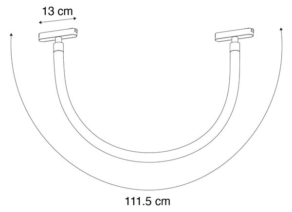 Moderna črna viseča svetilka za enofazni tirni sistem 8W 3000K - Magnetic Tautau