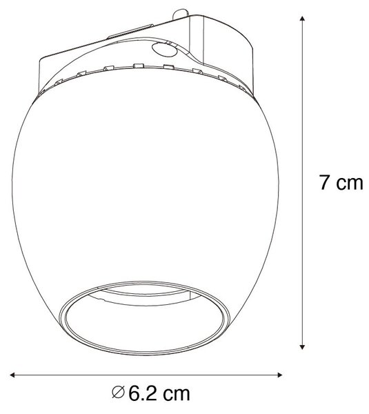 Moderni črni reflektor za enofazni tirni sistem 6W 3000K - Magnetic Zagaye